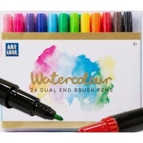 Art Luxe 24 st. akvarellpenna med dubbla ndar