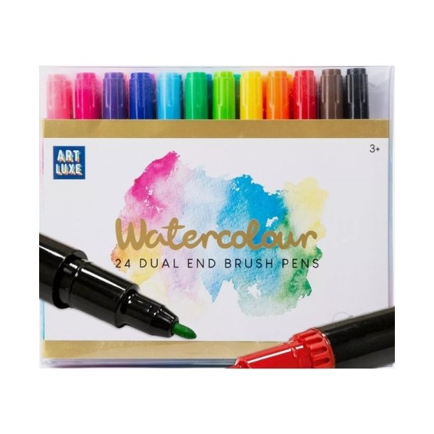 Art Luxe 24 stk. WaterColour dual end brush pens
