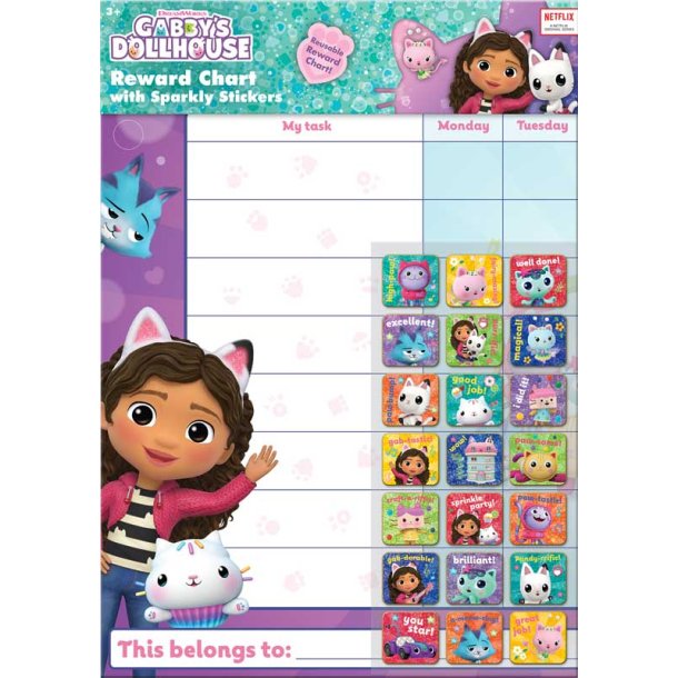 Gabbys Dollhouse - Everyday Reward Chart &amp; Stickerst