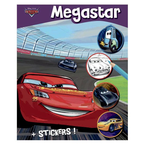 Megastar mlarbok med bilar och stickers