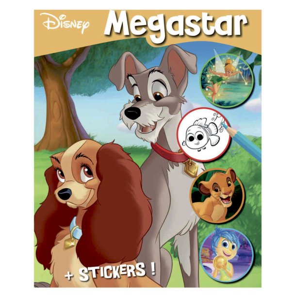 Megastar malebog med Disney samt stickers
