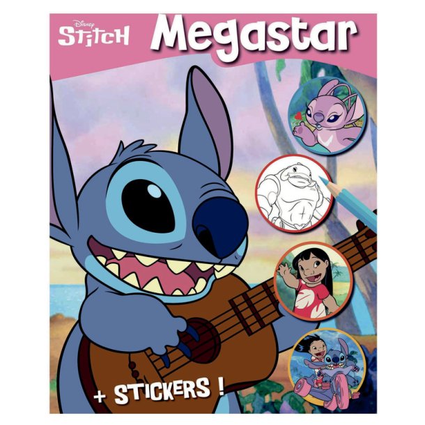 Megastar malebog med Stitch samt stickers