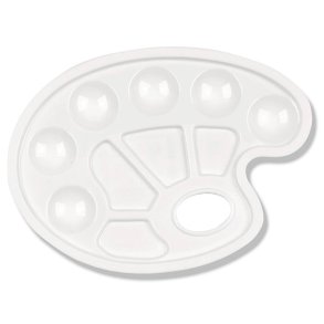 Vit frgpalett av plast