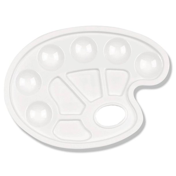 Malerpalette i hvid plast