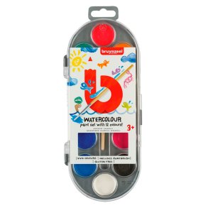 Akvarellset - 12 frger med pensel