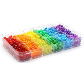 Perlemix regnbuefarvet i opbevaringsboks