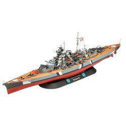 Revell Gift Set The Legendary Bismarck 1:700 + 1:1200 modelskib med lim og maling
