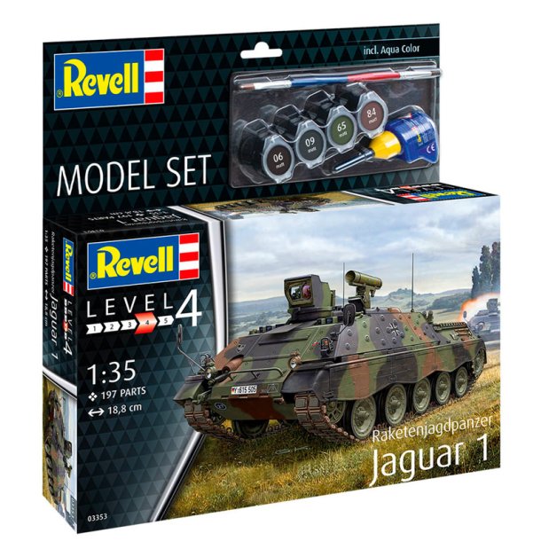 Revell Raketenjagdpanzer Jaguar 1: 1:35 modelkampvogn med lim og maling