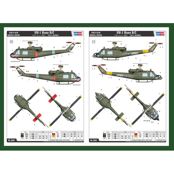 Hobby Boss UH-1 Huey 1:18 modelhelikopter