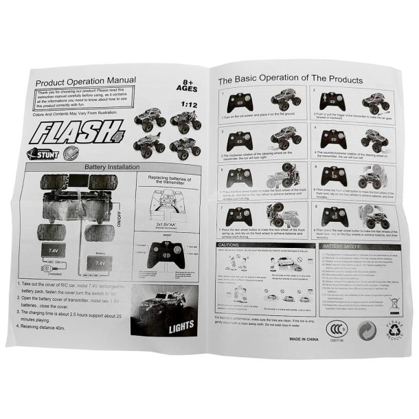 Tec-Toy fjernstyret Scary Monster bil (15 km/t) - 1:12