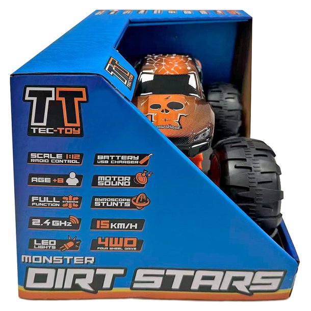 Tec-Toy fjernstyret Speed Monster bil (15 km/t) - 1:12