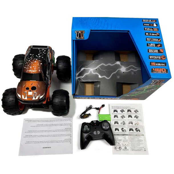 Tec-Toy fjernstyret Speed Monster bil (15 km/t) - 1:12