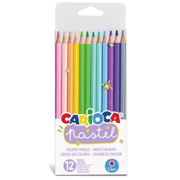 Carioca farveblyanter 3,3mm 12 stk. pastelfarver