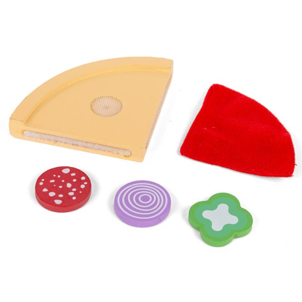 Tr pizza i ske med velcro