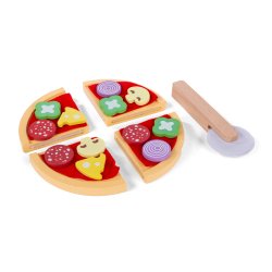 Tr pizza i ske med velcro