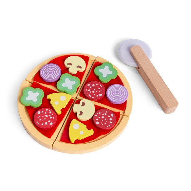 Tr pizza i ske med velcro