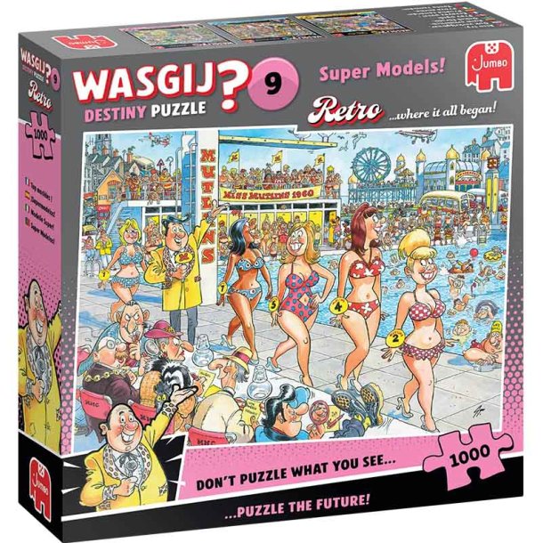 Wasgij Destiny retro 9 super models - 1000 brikker
