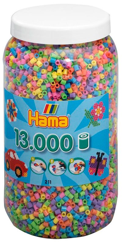 Hama midi perler 211-50 - 13.000 stk. pastel farver