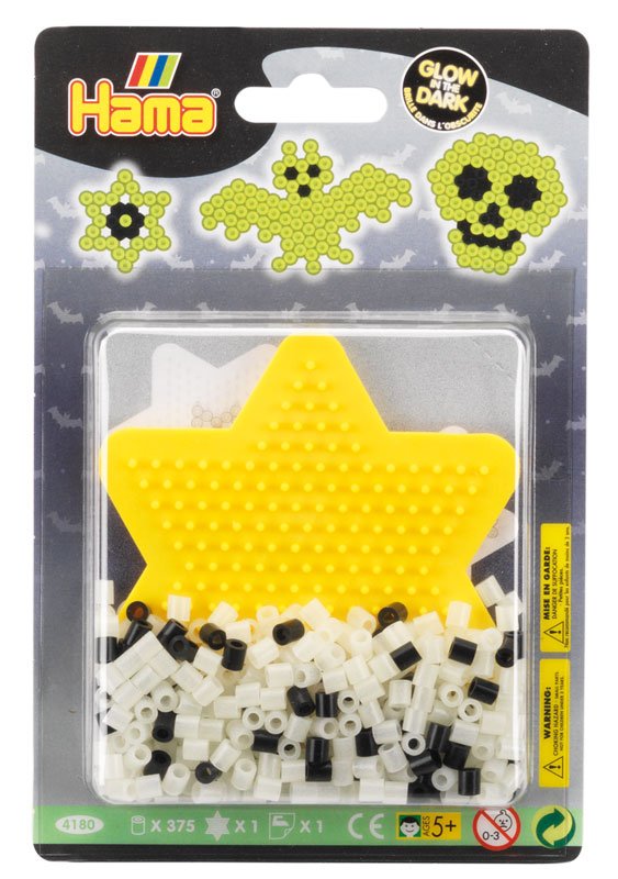 Hama glow in the dark midi perlesæt med 350 midi hama perler