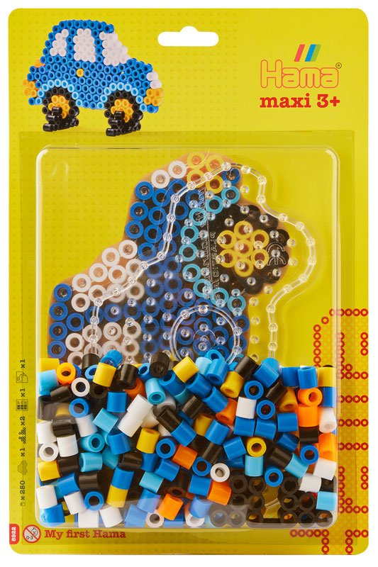 Hama bil midi perlesæt med 250 maxi hama perler
