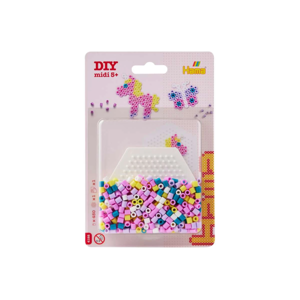 Hama midi blister lille hexagonal plade + perler