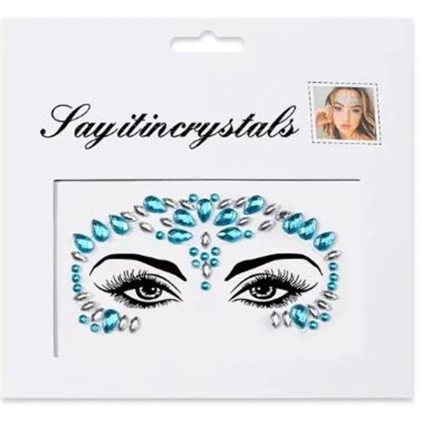 Rhinsten � selvkl�bende ansigtssten (Face Gems) � turkis