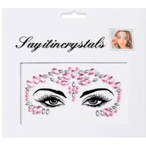 Rhinsten � selvkl�bende ansigtssten (Face Gems) - pink/s�lv