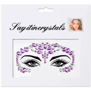 Rhinsten � selvkl�bende ansigtssten (Face Gems) - lilla/s�lv