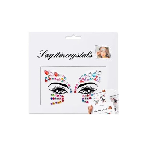 Rhinsten � selvkl�bende ansigtssten (Face Gems) - regnbue farvet