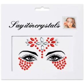 Rhinsten � selvkl�bende ansigtssten (Face Gems) - r�d/s�lv