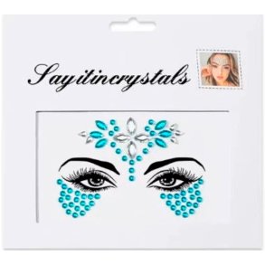 Rhinsten � selvkl�bende ansigtssten (Face Gems) - bl�/silver