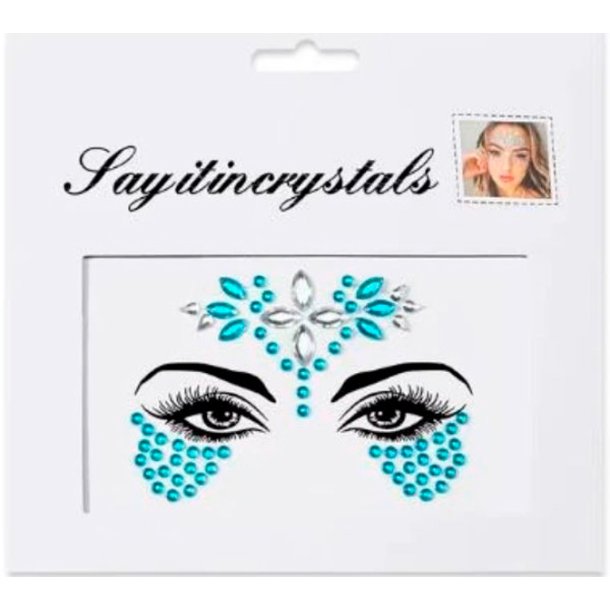 Rhinsten � selvkl�bende ansigtssten (Face Gems) - bl�/silver