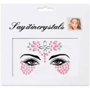 Rhinsten � selvkl�bende ansigtssten (Face Gems) - pink/s�lv