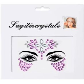 Rhinsten � selvkl�bende ansigtssten (Face Gems) - lilla / s�lv