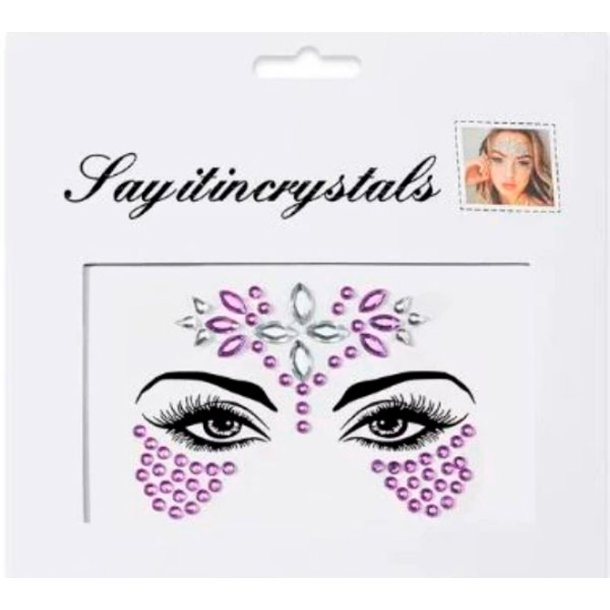Rhinsten � selvkl�bende ansigtssten (Face Gems) - lilla / s�lv