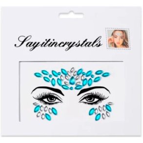 Rhinsten � selvkl�bende ansigtssten (Face Gems) - bl�/s�lv