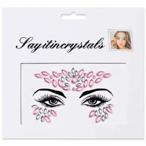 Rhinsten � selvkl�bende ansigtssten (Face Gems) - pink / s�lv