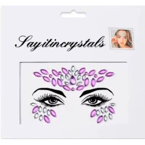 Rhinsten � selvkl�bende ansigtssten (Face Gems) - lilla/s�lv
