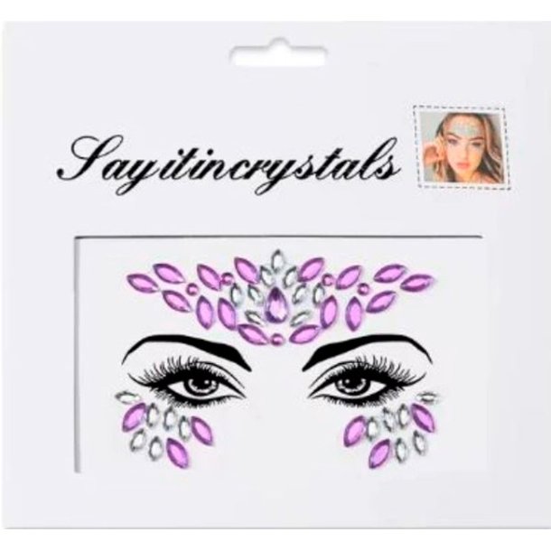Rhinsten � selvkl�bende ansigtssten (Face Gems) - lilla/s�lv