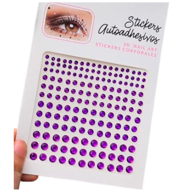 Rhinsten � selvkl�bende ansigtssten (Face Gems) - lilla