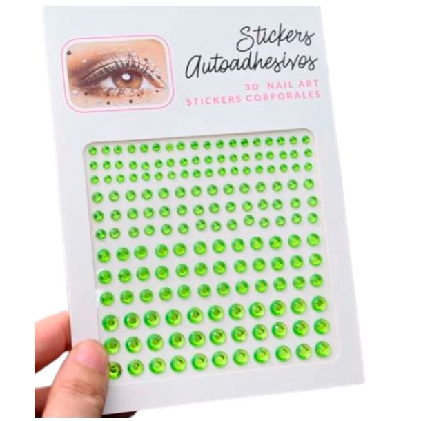 Rhinsten � selvkl�bende ansigtssten (Face Gems) - gr�n