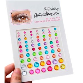 Rhinsten � selvkl�bende ansigtssten (Face Gems) - regnbue farver