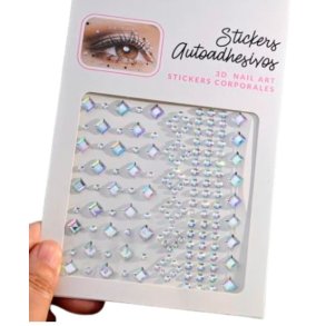 Rhinsten � selvkl�bende ansigtssten (Face Gems) s�lv