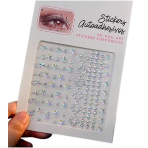 Rhinsten � selvkl�bende ansigtssten (Face Gems) - silver