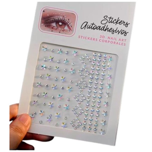 Rhinsten � selvkl�bende ansigtssten (Face Gems) - silver