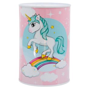 Spareb�sse i metal med enhj�rning