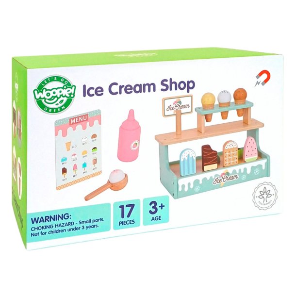 WOOPIE GREEN Tr�-isbutikss�t med isbod 16 dele
