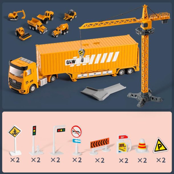 Bygges�t lastbil 6-i-1 med tilbeh�r fra WOOPIE 