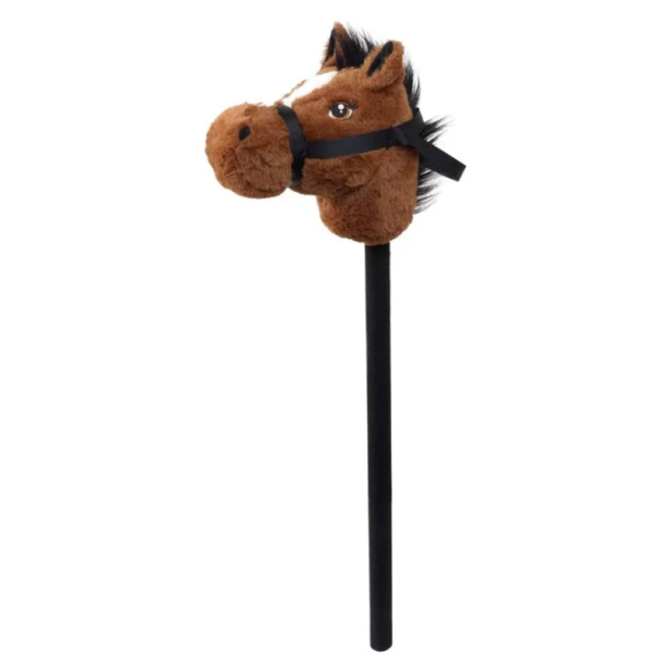 K�phest med brun hestehoved og sort stang