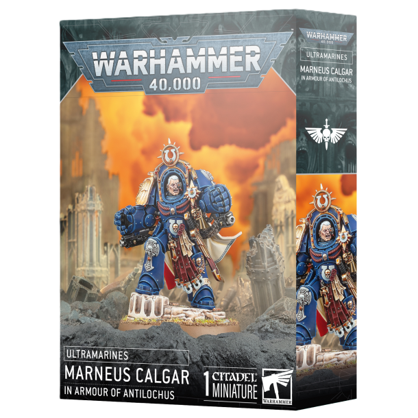 Ultramarines Chapter Master Marneus Calgar i Antilochus' rustning
